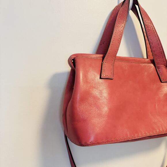 Fossil Bag Womens Pink Leather Y2K Top Handle Medium Crossbody Purse Handbag - Picture 3 of 11